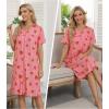 image:imageEkouaer Zipper Robes for Women Short Knit Bathrobes Lightweight Knee Length Housecoat with Pockets Nightgown S3XLPink Strawberry