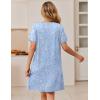 image:imageEkouaer Zipper Robes for Women Short Sleeve Bathrobes Lace Lightweight House Coat Soft Zip Up Nightgowns with PocketsLight Blue Floral