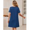 image:imageEkouaer Zipper Robes for Women Short Sleeve Bathrobes Lace Lightweight House Coat Soft Zip Up Nightgowns with PocketsNavy Blue