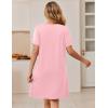 image:imageEkouaer Zipper Robes for Women Short Sleeve Bathrobes Lace Lightweight House Coat Soft Zip Up Nightgowns with PocketsPink
