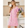 image:imageEkouaer Zipper Robes for Women Short Sleeve Bathrobes Lace Lightweight House Coat Soft Zip Up Nightgowns with PocketsPink Floral