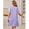 image:imageEkouaer Zipper Robes for Women Short Sleeve Bathrobes Lace Lightweight House Coat Soft Zip Up Nightgowns with PocketsPurple Dots