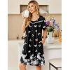 image:imageEkouaer Zipper Robes for Women Short Sleeve Bathrobes Lace Lightweight House Coat Soft Zip Up Nightgowns with PocketsWhite Floral  Butterfly