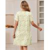 image:imageEkouaer Zipper Robes for Women Short Sleeve Bathrobes Lace Lightweight House Coat Soft Zip Up Nightgowns with PocketsYellow  Red Floral