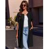 image:imageEkouaer Zipper Robes for Women Short Sleeve Waffle Knit Bathrobe Lightweight House Coat with Pockets Soft LoungwearAblack