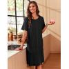image:imageEkouaer Zipper Robes for Women Short Sleeve Waffle Knit Bathrobe Lightweight House Coat with Pockets Soft LoungwearAblack