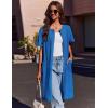 image:imageEkouaer Zipper Robes for Women Short Sleeve Waffle Knit Bathrobe Lightweight House Coat with Pockets Soft LoungwearAblue