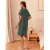 image:imageEkouaer Zipper Robes for Women Short Sleeve Waffle Knit Bathrobe Lightweight House Coat with Pockets Soft LoungwearAdark Green