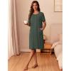 image:imageEkouaer Zipper Robes for Women Short Sleeve Waffle Knit Bathrobe Lightweight House Coat with Pockets Soft LoungwearAdark Green