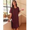 image:imageEkouaer Zipper Robes for Women Short Sleeve Waffle Knit Bathrobe Lightweight House Coat with Pockets Soft LoungwearAdark Red