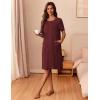 image:imageEkouaer Zipper Robes for Women Short Sleeve Waffle Knit Bathrobe Lightweight House Coat with Pockets Soft LoungwearAdark Red