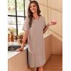 image:imageEkouaer Zipper Robes for Women Short Sleeve Waffle Knit Bathrobe Lightweight House Coat with Pockets Soft LoungwearAkhaki