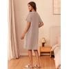 image:imageEkouaer Zipper Robes for Women Short Sleeve Waffle Knit Bathrobe Lightweight House Coat with Pockets Soft LoungwearAkhaki