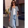 image:imageEkouaer Zipper Robes for Women Short Sleeve Waffle Knit Bathrobe Lightweight House Coat with Pockets Soft LoungwearAlight Gray