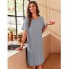 image:imageEkouaer Zipper Robes for Women Short Sleeve Waffle Knit Bathrobe Lightweight House Coat with Pockets Soft LoungwearAlight Gray