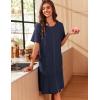 image:imageEkouaer Zipper Robes for Women Short Sleeve Waffle Knit Bathrobe Lightweight House Coat with Pockets Soft LoungwearAnavy Blue