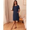 image:imageEkouaer Zipper Robes for Women Short Sleeve Waffle Knit Bathrobe Lightweight House Coat with Pockets Soft LoungwearAnavy Blue