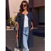 image:imageEkouaer Zipper Robes for Women Short Sleeve Waffle Knit Bathrobe Lightweight House Coat with Pockets Soft LoungwearAnavy Blue