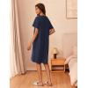 image:imageEkouaer Zipper Robes for Women Short Sleeve Waffle Knit Bathrobe Lightweight House Coat with Pockets Soft LoungwearAnavy Blue
