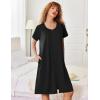 image:imageEkouaer Zipper Robes for Women Short Sleeves Knit Bathrobes Knee Length Soft Lace Trim Loungewear with Pockets S3XLBlack