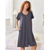 image:imageEkouaer Zipper Robes for Women Short Sleeves Knit Bathrobes Knee Length Soft Lace Trim Loungewear with Pockets S3XLDark Grey