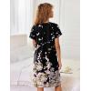 image:imageEkouaer Zipper Robes for Women Short Sleeves Knit Bathrobes Knee Length Soft Lace Trim Loungewear with Pockets S3XLFloral Pink Black