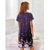 image:imageEkouaer Zipper Robes for Women Short Sleeves Knit Bathrobes Knee Length Soft Lace Trim Loungewear with Pockets S3XLFloral Purple