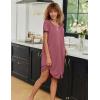 image:imageEkouaer Zipper Robes for Women Short Sleeves Knit Bathrobes Knee Length Soft Lace Trim Loungewear with Pockets S3XLGray Purple