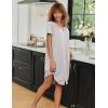 image:imageEkouaer Zipper Robes for Women Short Sleeves Knit Bathrobes Knee Length Soft Lace Trim Loungewear with Pockets S3XLLight Grey