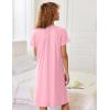 image:imageEkouaer Zipper Robes for Women Short Sleeves Knit Bathrobes Knee Length Soft Lace Trim Loungewear with Pockets S3XLPink