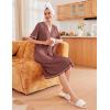 image:imageEkouaer Zipper Robes for Women Waffle Knit Bathrobes Short Lightweight Knee Length Loungewear with Pockets SXXLApurplish Red