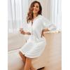 image:imageEkouaer Zipper Robes for Women Waffle Knit Bathrobes Short Lightweight Knee Length Loungewear with Pockets SXXLWhite