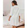 image:imageEkouaer Zipper Robes for Women Waffle Knit Bathrobes Short Lightweight Knee Length Loungewear with Pockets SXXLWhite