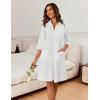 image:imageEkouaer Zipper Robes for Women Waffle Knit Bathrobes Short Lightweight Knee Length Loungewear with Pockets SXXLWhite