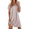 image:imageEKOUAER Women Zipper Robes Short Bathrobe Lightweight Mumu Duster House Coat with Pockets Soft Moo Moo NightgownFloral Pink