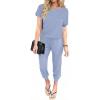 image:imageEkouaer Jumpsuits for Women Dressy Summer Romper Casual Spring Vacation Outfits 2026 One Piece Travel ClothesBlue