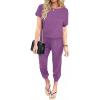 image:imageEkouaer Jumpsuits for Women Dressy Summer Romper Casual Spring Vacation Outfits 2026 One Piece Travel ClothesDark Purple