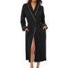image:imageEkouaer Kimono Robes for Women Long Lightweight Knit Bathrobe Shawl Soft Sleepwear Casual Ladies Loungewear SXXLBlack