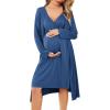 image:imageEkouaer Maternity Nursing Gown and Robe Set Labor Delivery Nursing Nightgowns for Breastfeeding Pregnancy ClothesBlue