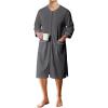 image:imageEkouaer Mens Robes Lightweight Zipper House Coat Short Bathrobes Soft Sleepwear with Pockets S3XLDark Grey