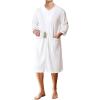 image:imageEkouaer Mens Robes Lightweight Zipper House Coat Short Bathrobes Soft Sleepwear with Pockets S3XLWhite