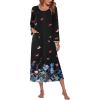 image:imageEkouaer Women Long House Coat Zipper Front Robes Full Length Nightgowns with Pockets Striped Loungewear S4XLColorful Butterfly