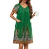 image:imageEkouaer Women Robe Zipper Front Mumu Duster Robes Zip Up Housecoat Soft Sleepwear with PocketsFeather Green