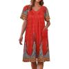 image:imageEkouaer Women Robe Zipper Front Mumu Duster Robes Zip Up Housecoat Soft Sleepwear with PocketsFeather Red