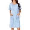Blue Grid Floral