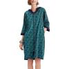 image:imageEkouaer Women Zipper Robe 34 Sleeve Nightgowns Lightweight Short Bathrobe with Pockets S3XLLeaf Print