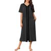 image:imageEkouaer Women Zipper Robe Lightweight House Coat Zipper Front Long Nightgown Soft Loungewear with Pockets S3XLDeep Gray