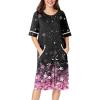 image:imageEkouaer Women Zipper Robe Short Sleeve Duster Housecoat Short Bathrobes Zip Front Nightgown with Pockets S3XLCherry Blossoms
