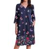 image:imageEkouaer Women Zipper Robes 34 Sleeves Housecoat Soft Bathrobe Sleepwear Mumu House Dresses with Pockets S3XL