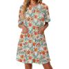 image:imageEkouaer Women Zipper Robes Knit Short Bathrobe Lightweight House Coat with Pockets Soft Nightgown SXXLRed White Floral